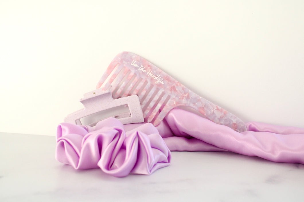 Silk Curl Set - Lilac with comb