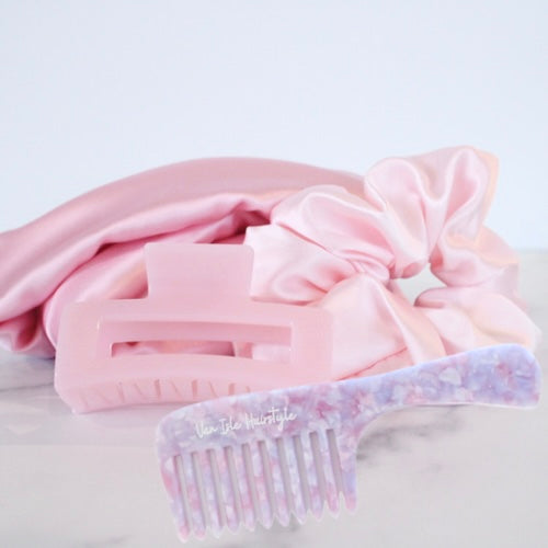 Silk Curl Set - Pink with comb